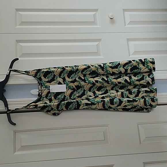 ACEVOG Summer Dress Bananas & Leaves Adjustable Spaghetti Straps V Neck XL - Picture 4 of 10